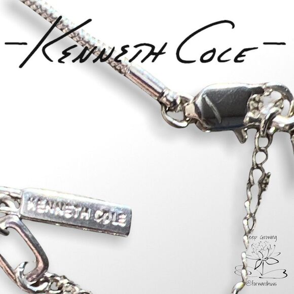 Elegant Silver-tone Kenneth Cole Necklace | 18” + 3” Extension - Picture 7 of 9